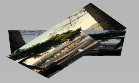 ペイント３D作成された渡月橋の風景